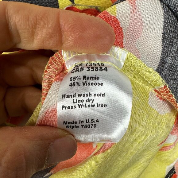 Uncle Frank Floral Dress Size Small Ramie Viscose Vibrant Sleeveless Shift - Picture 6 of 6